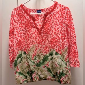 Basic Editions red leopard print tunic